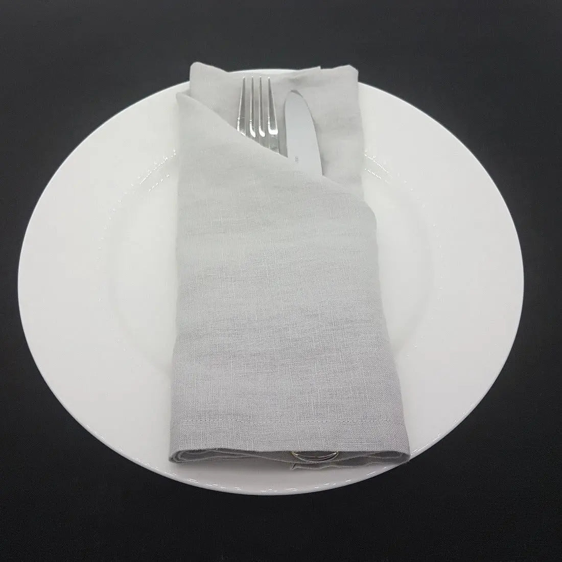 Load image into Gallery viewer, MARC OLIVER Light Grey Pure Linen Napkins 50cm x 50cm French Flax Cloth - 4 Pack **CLEARANCE**