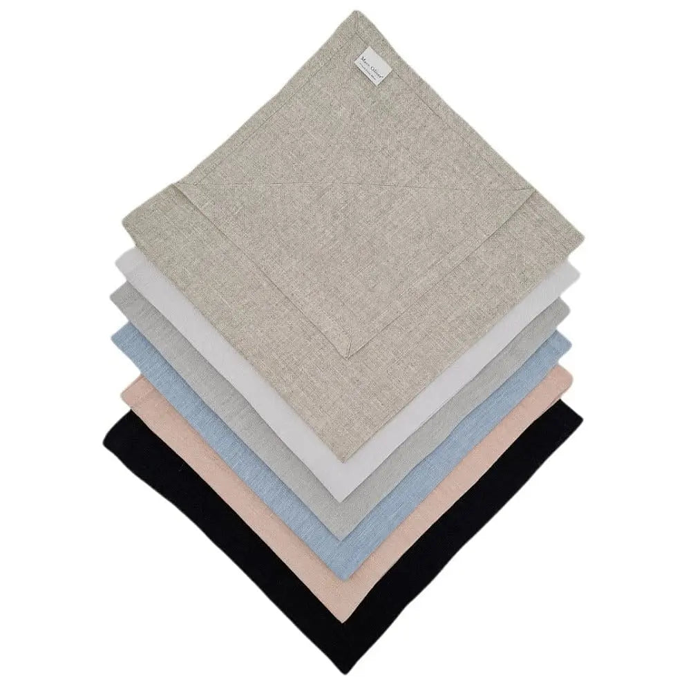 Load image into Gallery viewer, MARC OLIVER Light Grey Pure Linen Napkins 50cm x 50cm French Flax Cloth - 4 Pack **CLEARANCE**