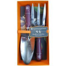 Load image into Gallery viewer, BURGON &amp; BALL | Passiflora Botanical Art Trowel &amp; Fork Set