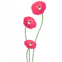 Load image into Gallery viewer, MARTHA&#39;S VINEYARD Garden Stake Set 3 Poppies - Pink