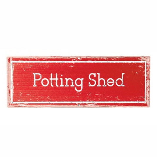 MARTHA'S VINEYARD Vintage Style Garden Sign - Potting Shed - Red