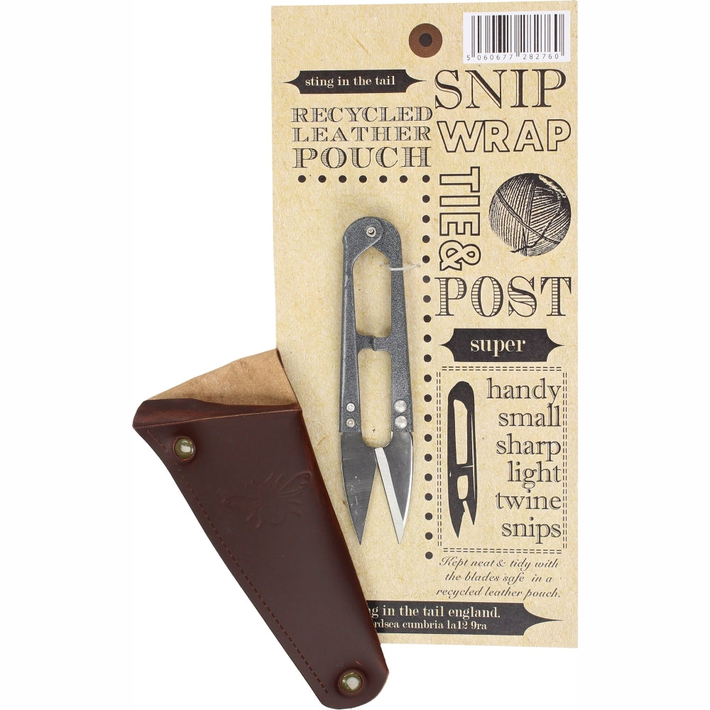 STING IN THE TAIL Garden Snips in Leather Pouch