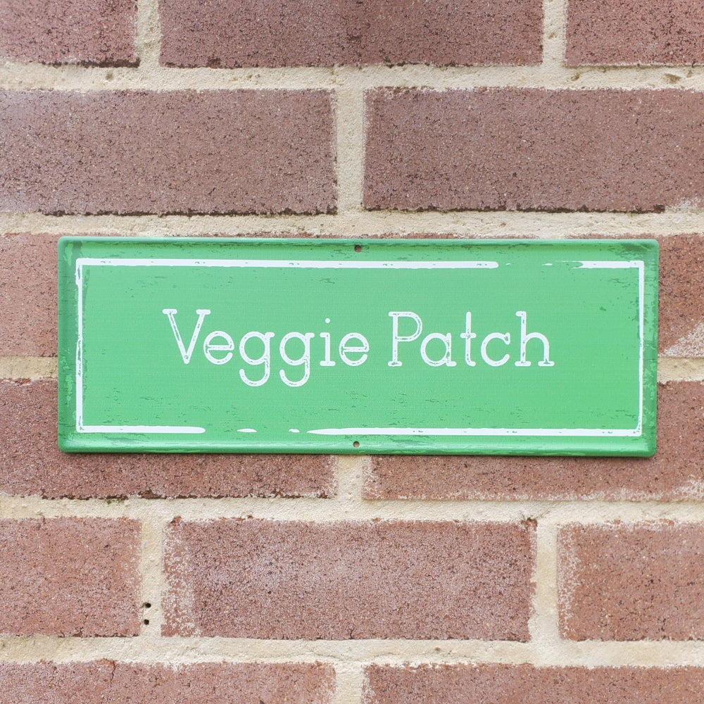 MARTHA'S VINEYARD Vintage Style Garden Sign - Veggie Patch - Green