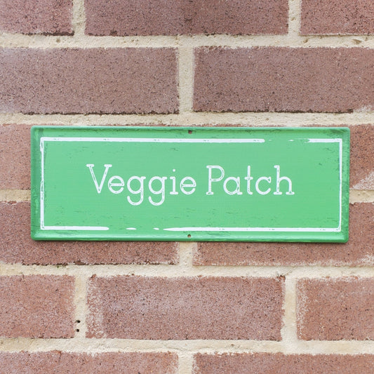 MARTHA'S VINEYARD Vintage Style Garden Sign - Veggie Patch - Green