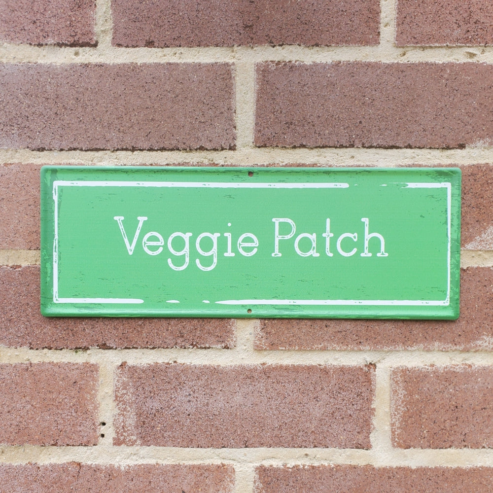 Load image into Gallery viewer, MARTHA&#39;S VINEYARD Vintage Style Garden Sign - Veggie Patch - Green