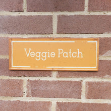 Load image into Gallery viewer, MARTHA&#39;S VINEYARD Vintage Style Garden Sign - Veggie Patch - Orange