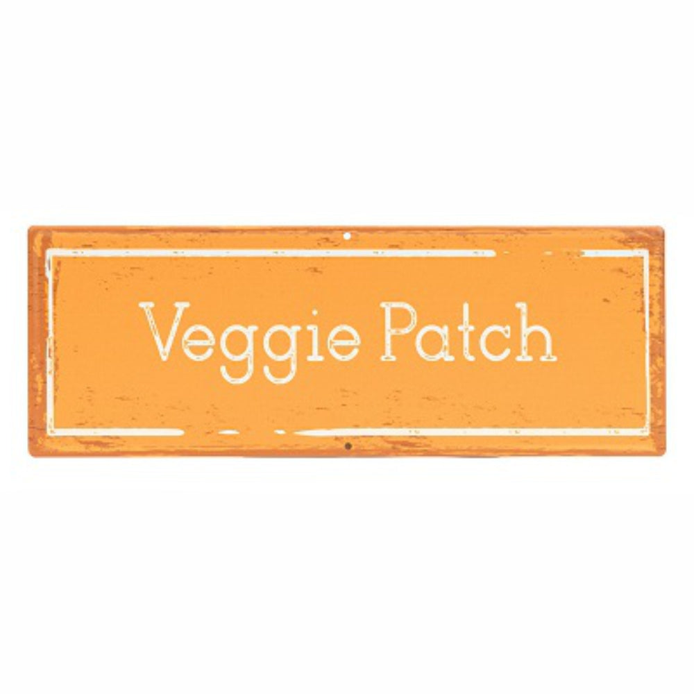 Load image into Gallery viewer, MARTHA&#39;S VINEYARD Vintage Style Garden Sign - Veggie Patch - Orange