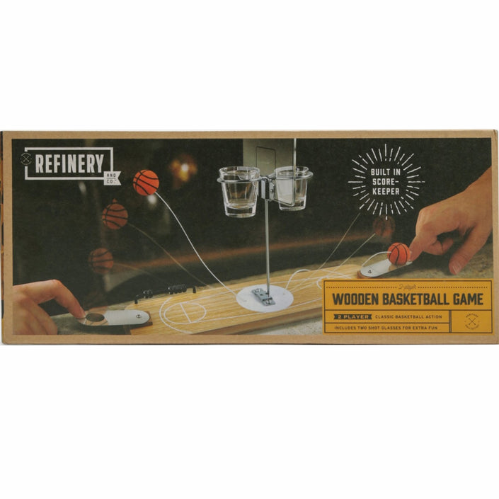 REFINERY & CO Wooden Tabletop Basketball Game